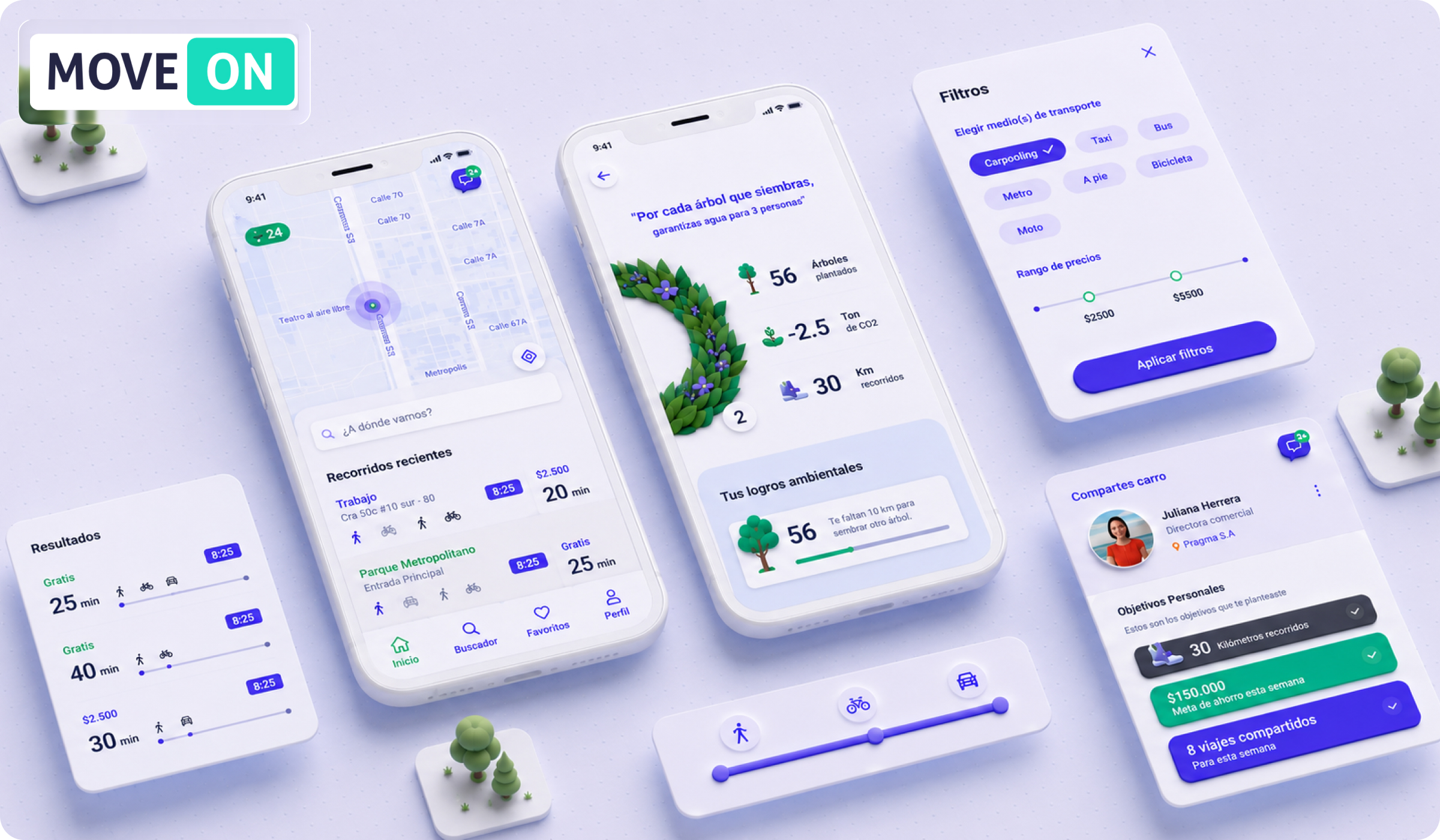 Move On visual language and interface patterns