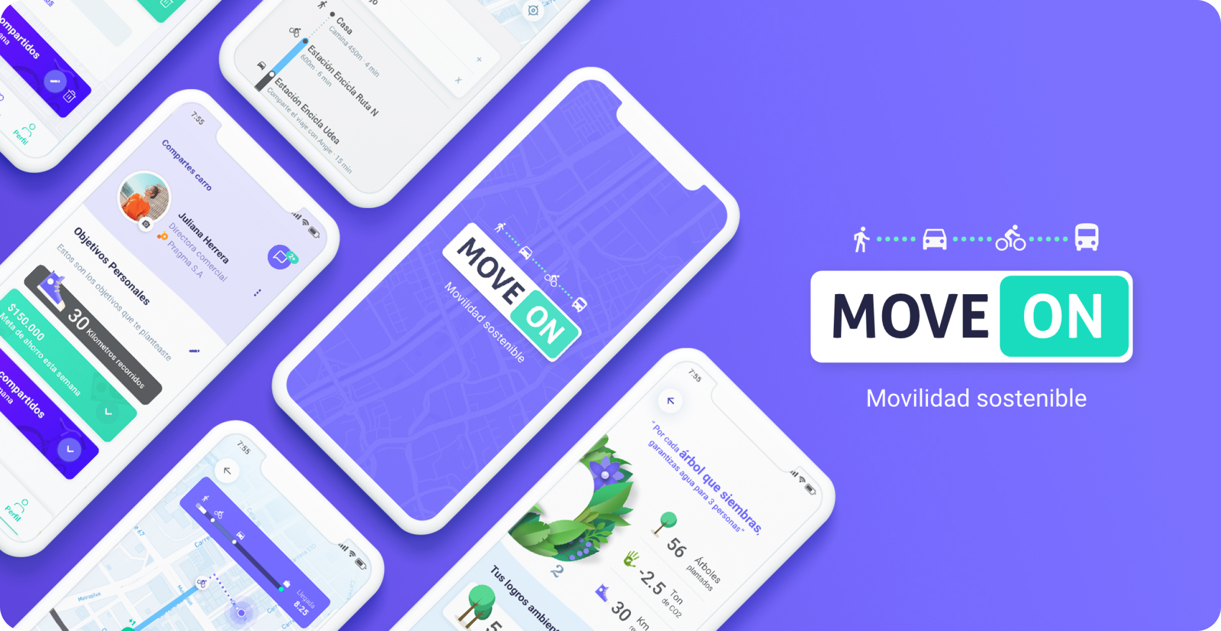 Move On mobile app screens