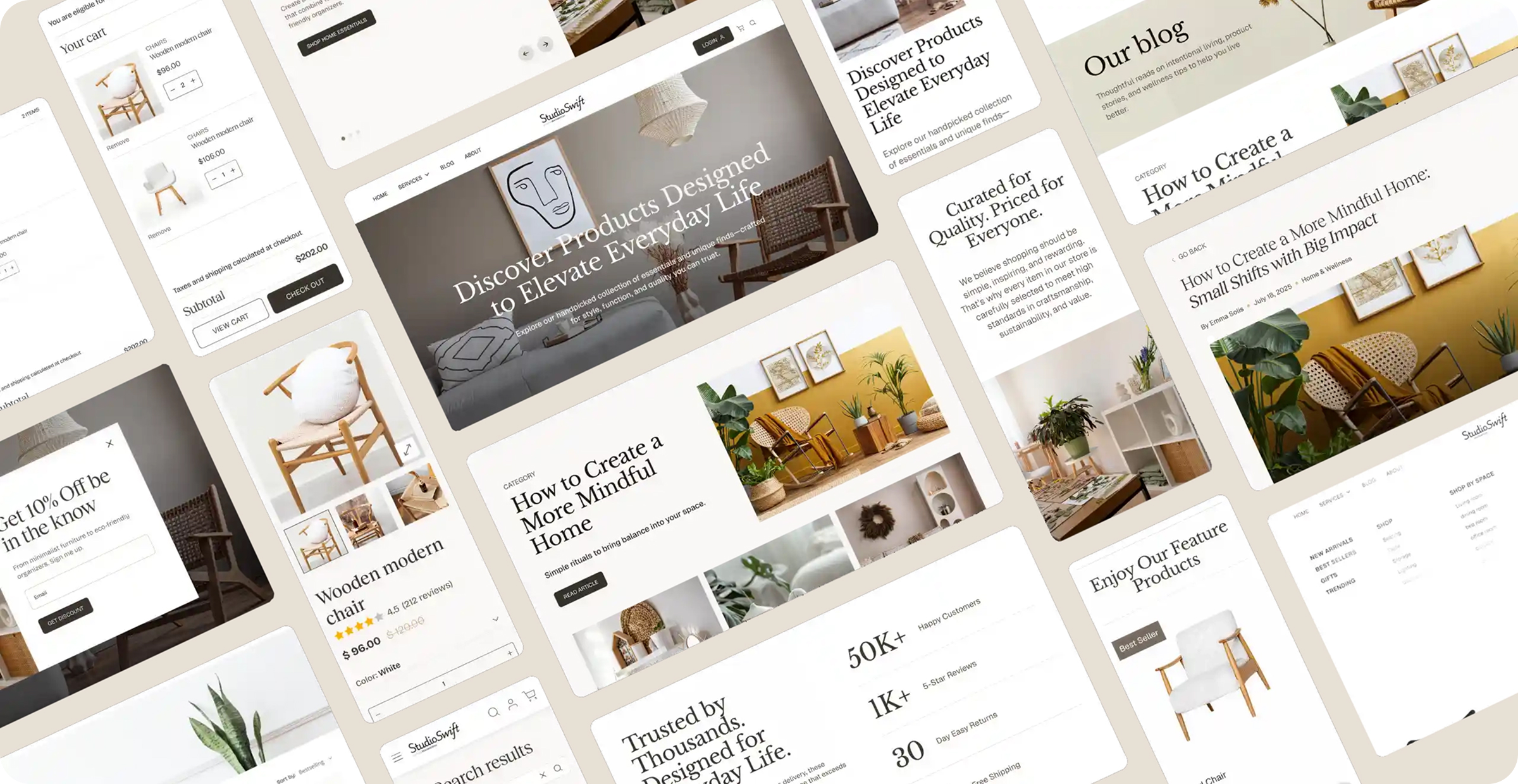 Grid of Studio Swift website templates