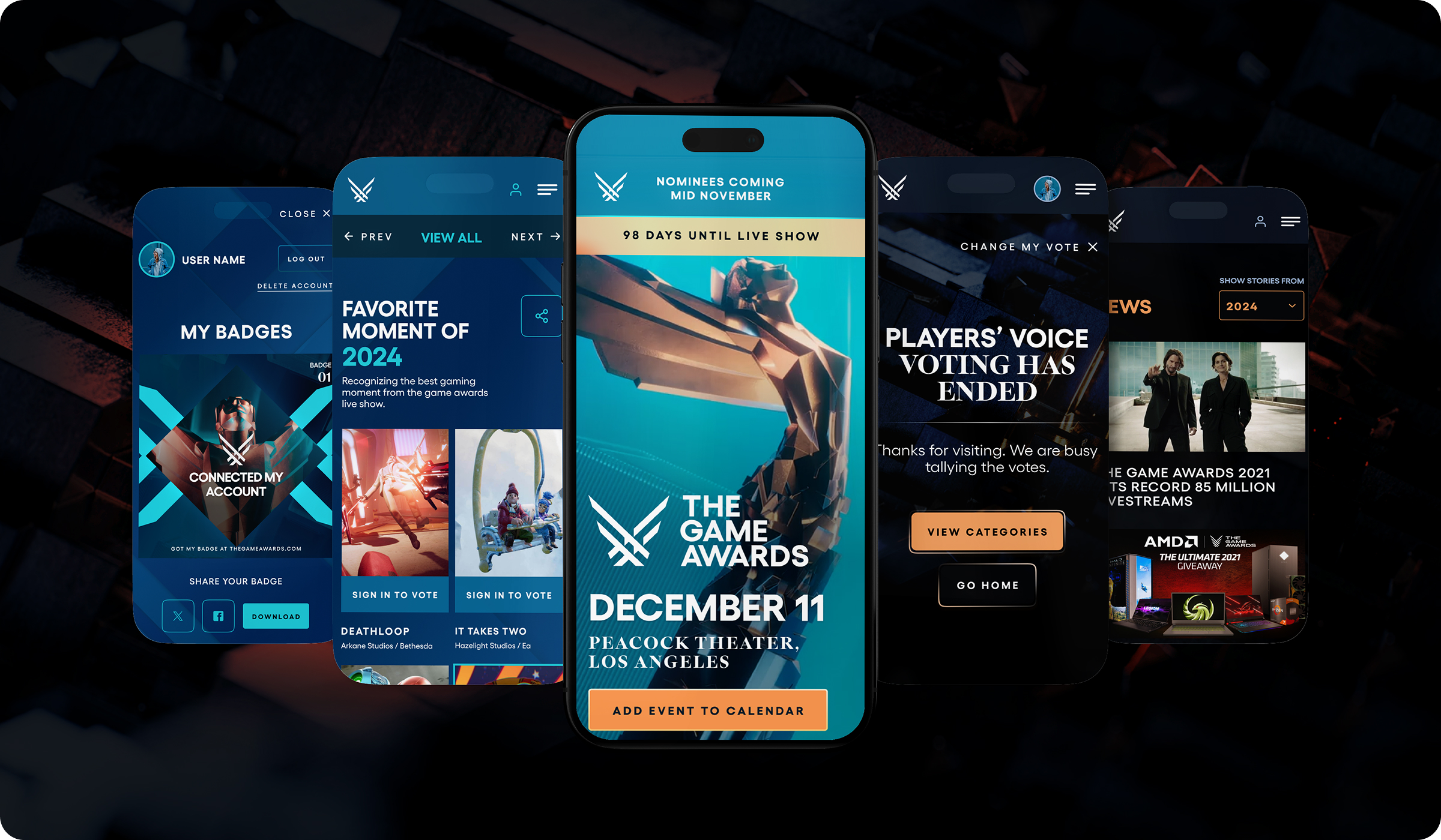 The Game Awards responsive layouts